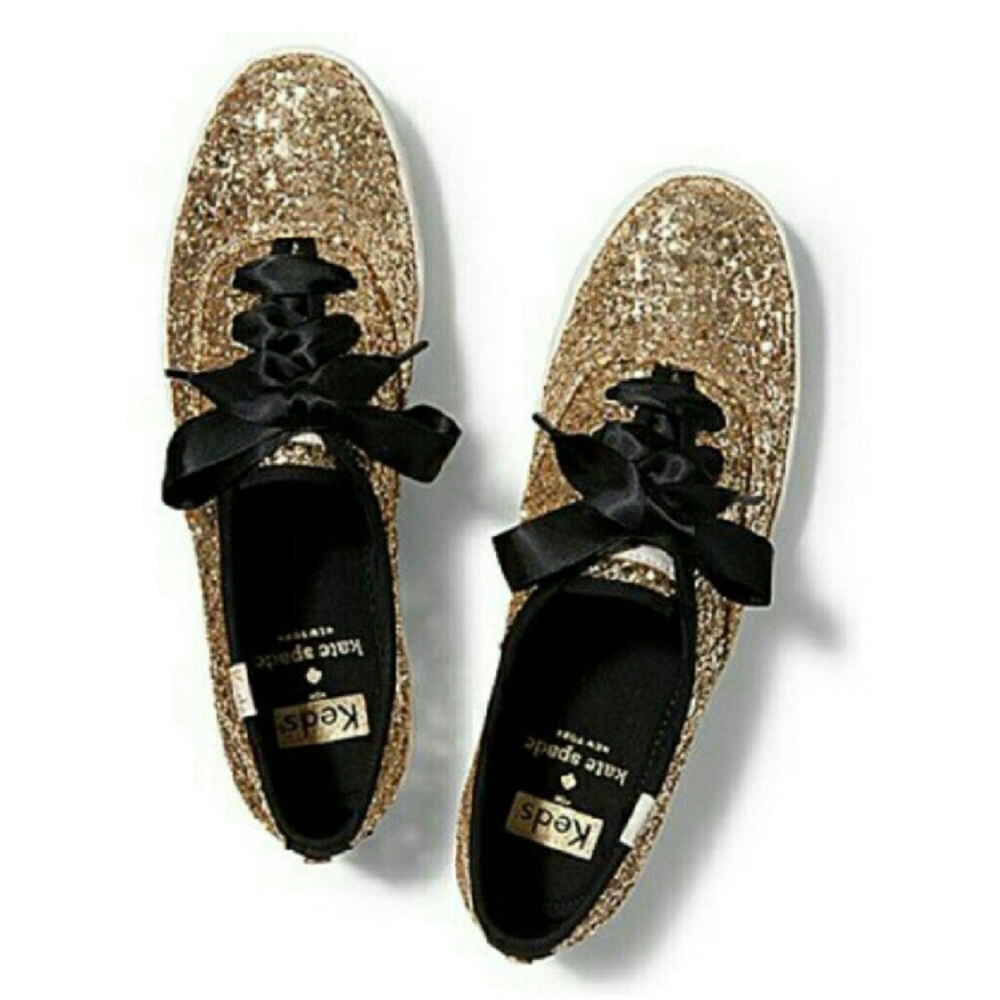 Kate Spade gold glitter Keds tennis shoes size 6 M